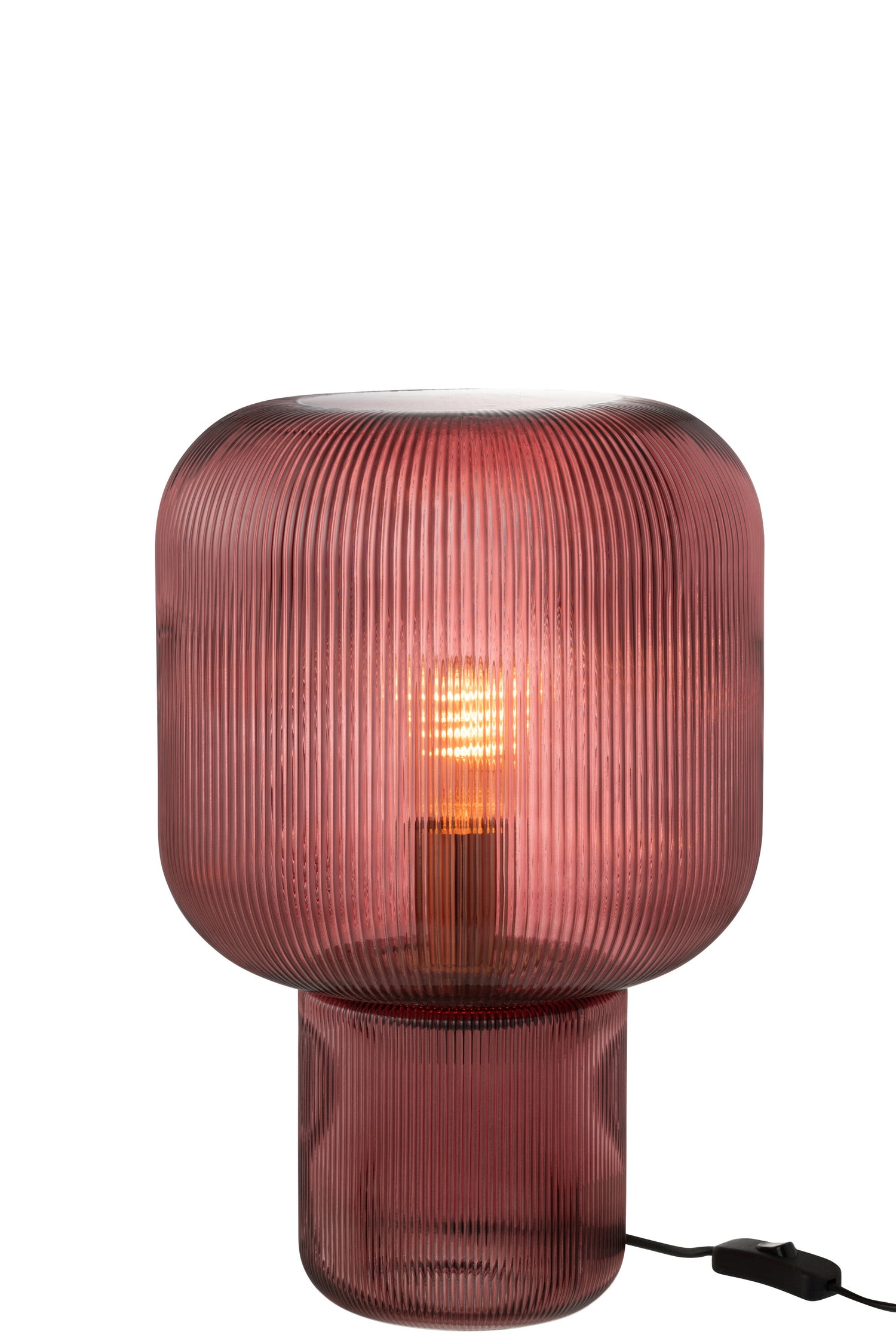 J-line - Lamp Glas Rood - 29x29x42cm