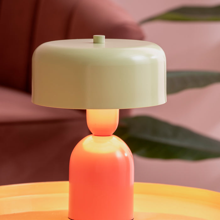 Leitmotiv - Tafellamp Double Funky - Scarlet red & soft green