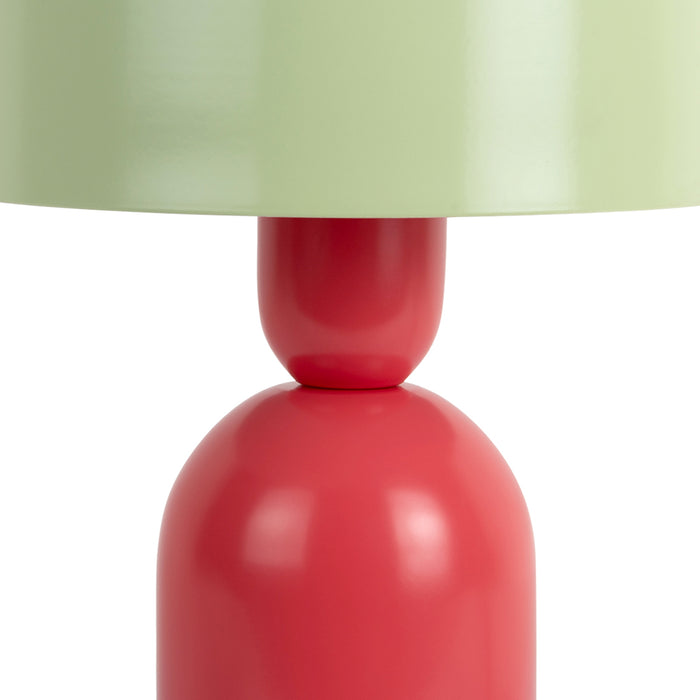 Leitmotiv - Tafellamp Double Funky - Scarlet red & soft green