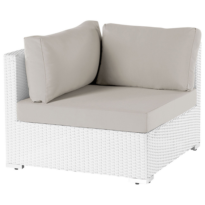 Beliani - SANO II - Loungeset - Wit|Beige - Rechtszijdig - Kunstrotan