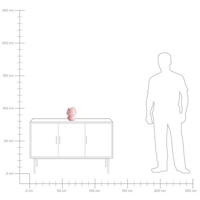 Beliani - LOBO - Tafellamp - Roze - Glas