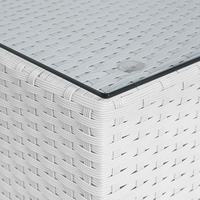 Beliani - SANO II - Loungeset - Wit|Beige - Rechtszijdig - Kunstrotan