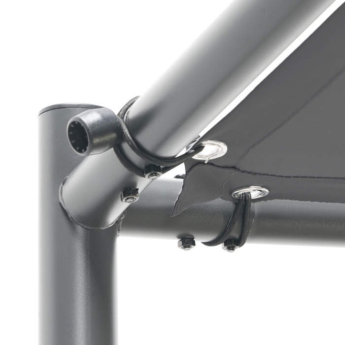 Beliani - VIMINO - Tuinpaviljoen - Donkergrijs - Staal