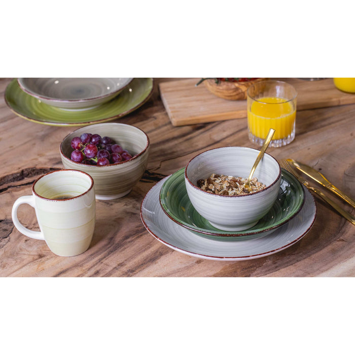 Studio Tavola Serviesset Deep Forest - 18-delig | 6 personen - 6 dinerborden, 6 diepe borden en 6 ontbijtborden