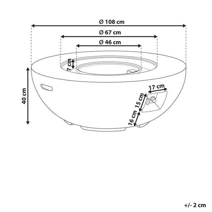 Beliani - SURTSEY - Vuurkorf - Lichtgrijs - Glasvezelbeton