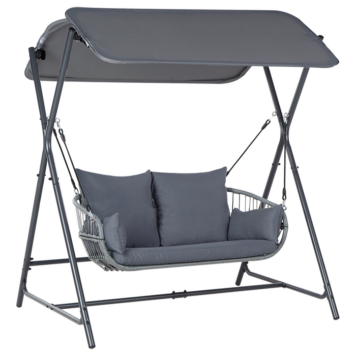 Beliani - FIASTRA - Schommelbank - Donkergrijs - Staal
