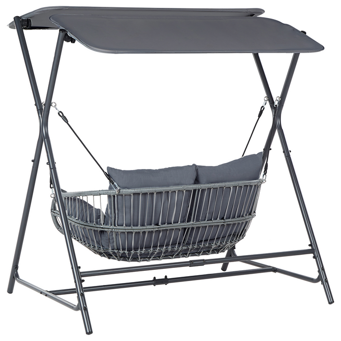 Beliani - FIASTRA - Schommelbank - Donkergrijs - Staal