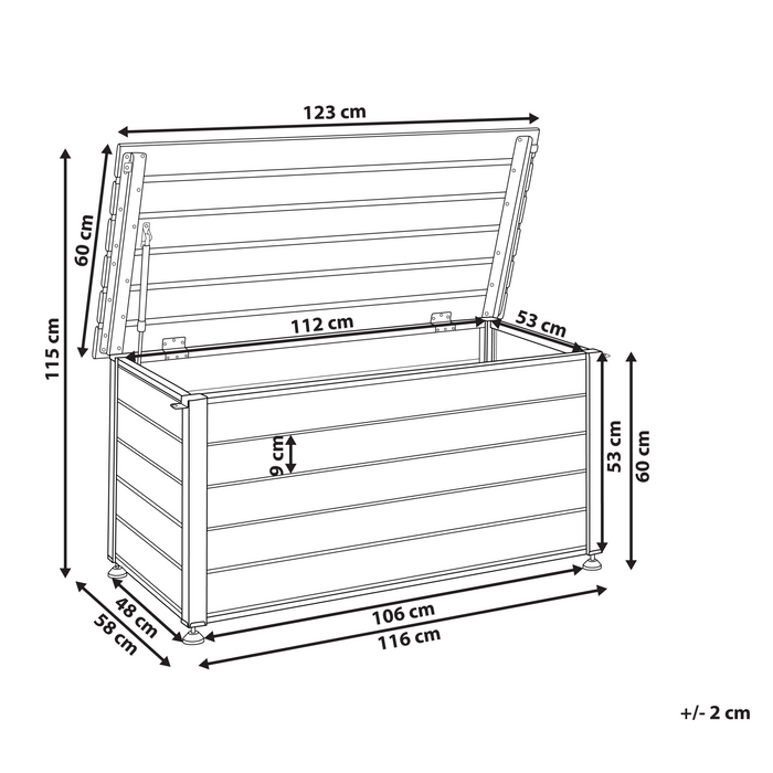 Beliani - CAMPALTO - Kussenbox - Wit - 123 x 60 cm - Aluminium