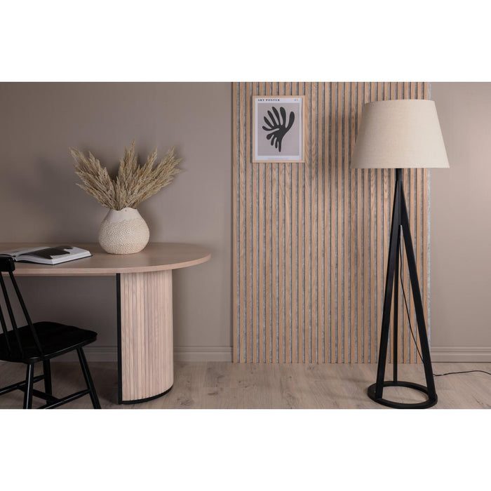 Svea - Nala vloerlamp - 160 cm - linnen - zwart