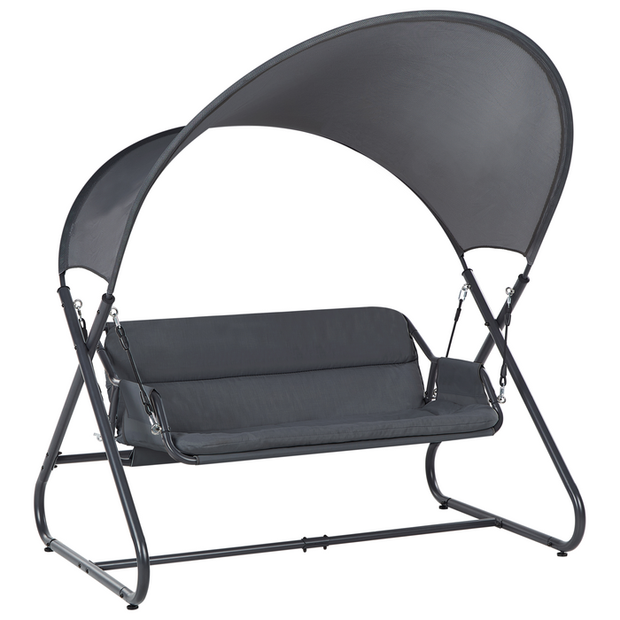 Beliani - SOLAGNA - Schommelbank 3-zits - Donkergrijs - Staal