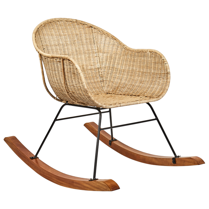 Beliani - LAVINIO - Schommelstoel set van 2 - Natuurlijk - Rotan