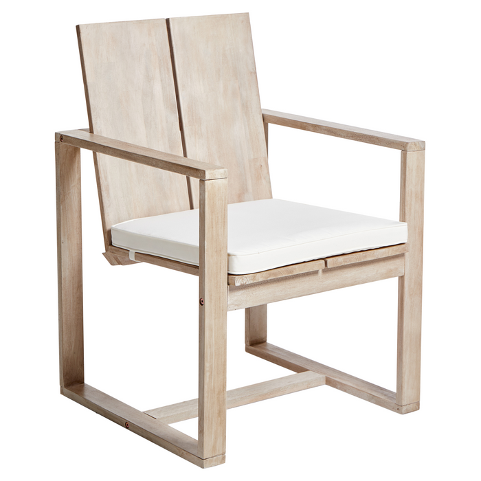 Beliani - AZZANELLO - Tuinstoel set van 6 - Gebroken wit - Acaciahout