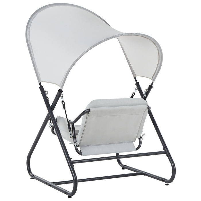 Beliani - SOLAGNA - Schommelbank - Lichtgrijs - Staal