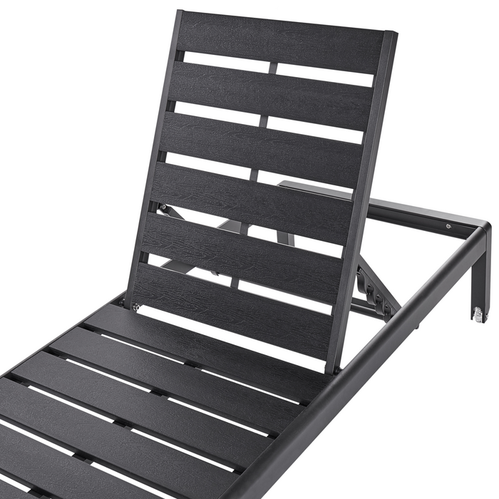 Beliani - NARDO - Ligstoel - Zwart - Aluminium