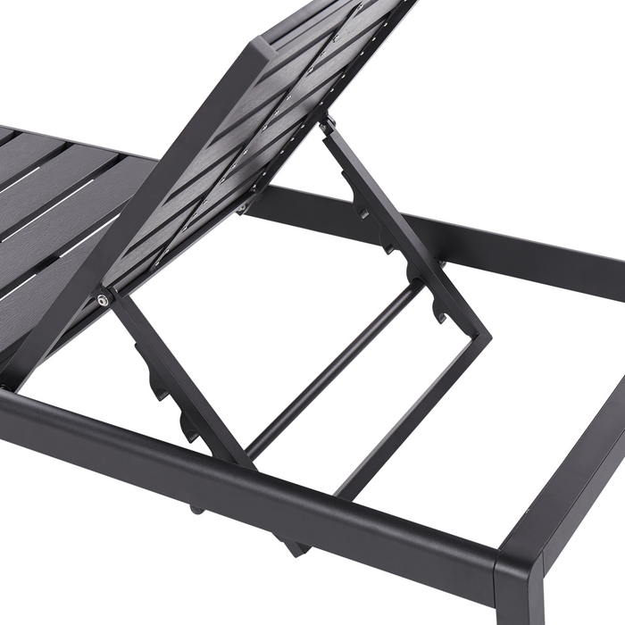 Beliani - NARDO - Ligstoel - Zwart - Aluminium