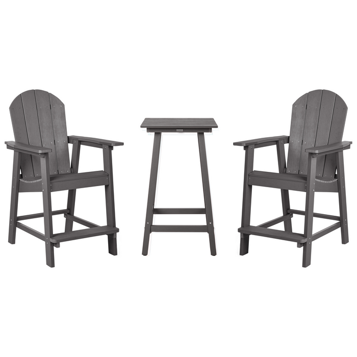 Beliani - ADIRONDACK - Balkonset - Donkergrijs - Kunsthout