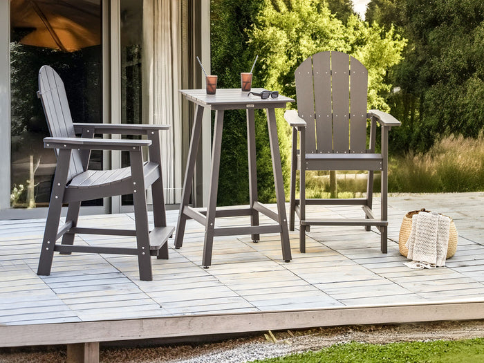 Beliani - ADIRONDACK - Balkonset - Donkergrijs - Kunsthout