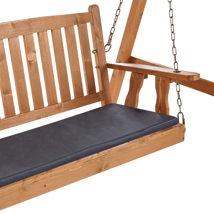 Beliani - FIBBIALLA - Schommelbank - Donkergrijs - Vurenhout