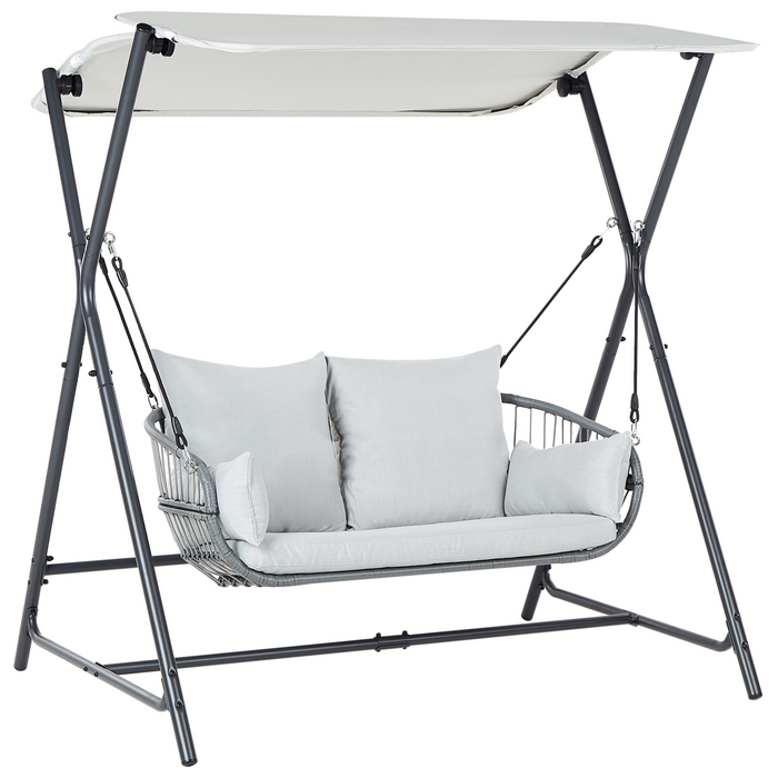 Beliani - FIASTRA - Schommelbank - Lichtgrijs - Staal