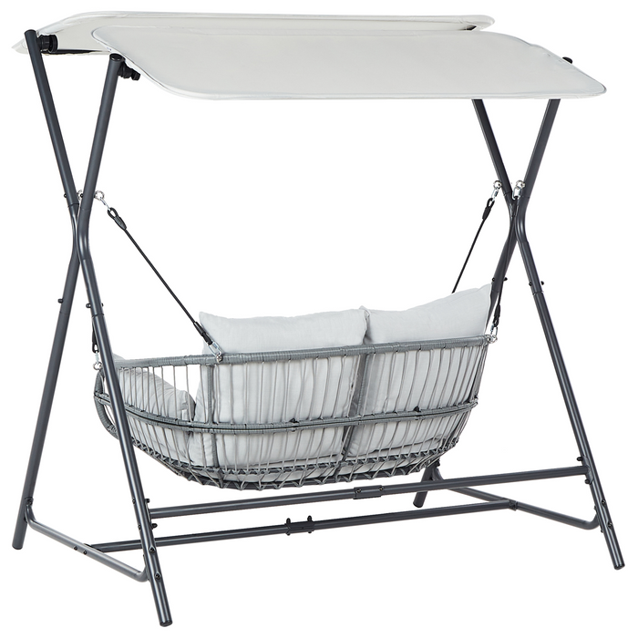 Beliani - FIASTRA - Schommelbank - Lichtgrijs - Staal