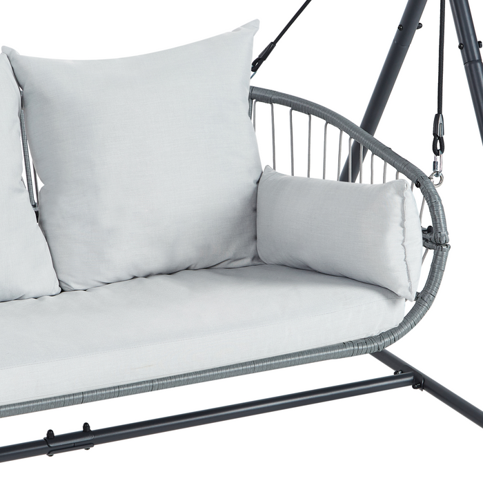 Beliani - FIASTRA - Schommelbank - Lichtgrijs - Staal