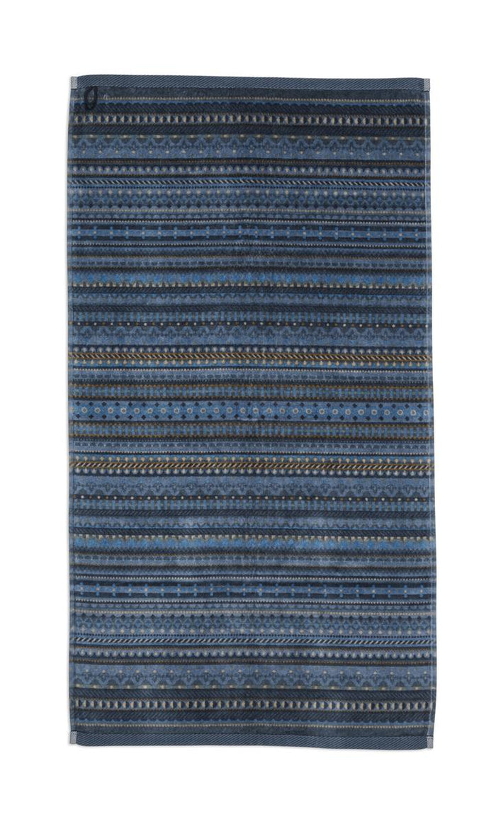 Pip Studio Geometric Print - Douchehanddoek - Donker Blauw - 55x100 cm