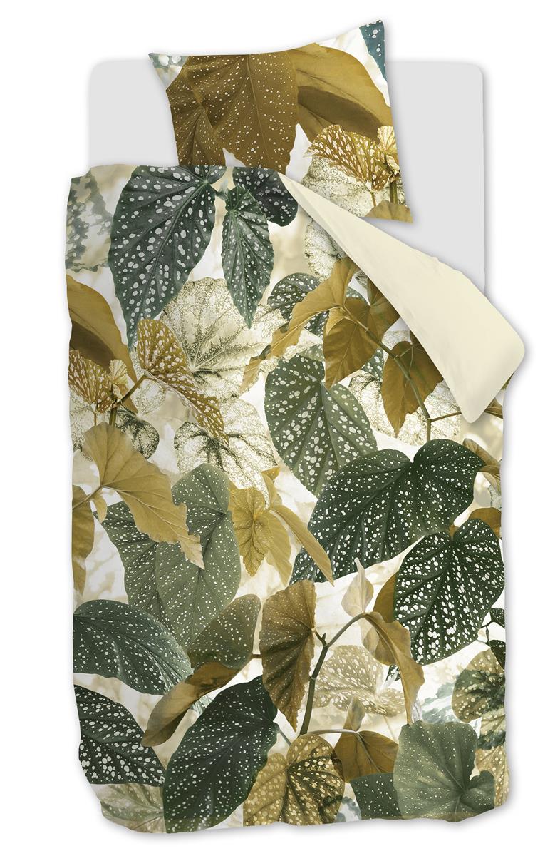 Beddinghouse Begonia  dekbedovertrek - 140x200|220 - Olijfgroen