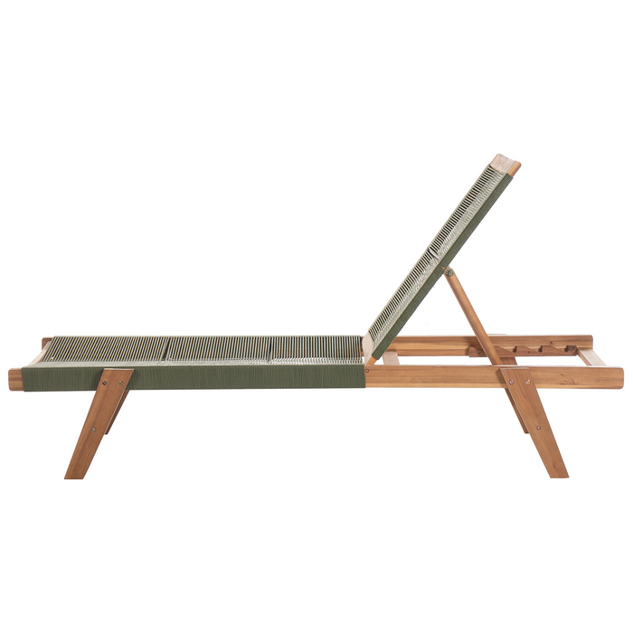 Beliani - PROSSEDI - Ligstoel - Groen - Acaciahout