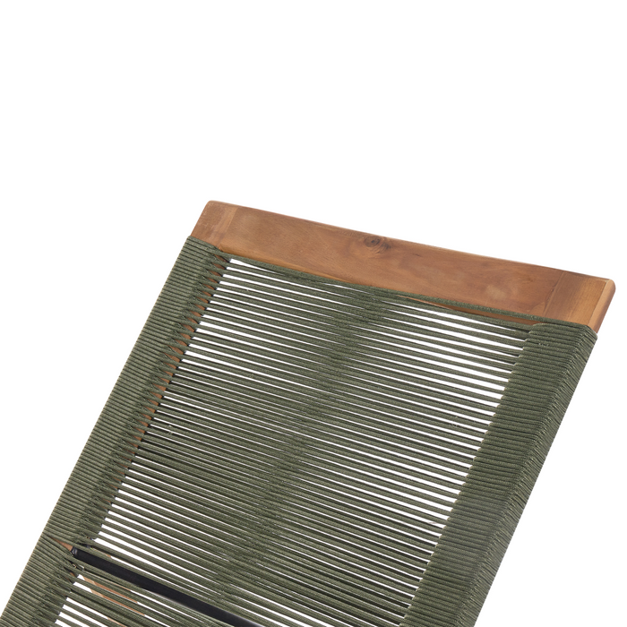 Beliani - PROSSEDI - Ligstoel - Groen - Acaciahout