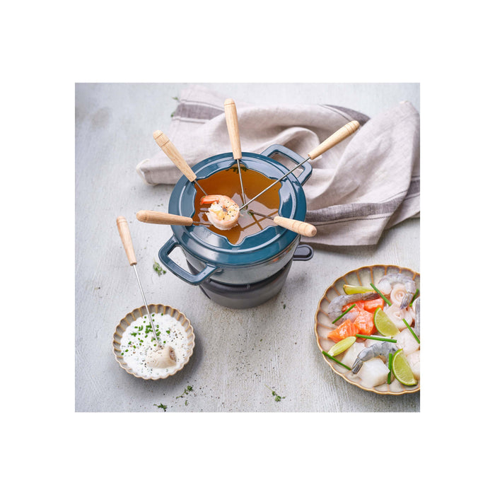 Cosy & Trendy Fondueset Fontestic Gietijzer Green Heron - Ø 18 cm