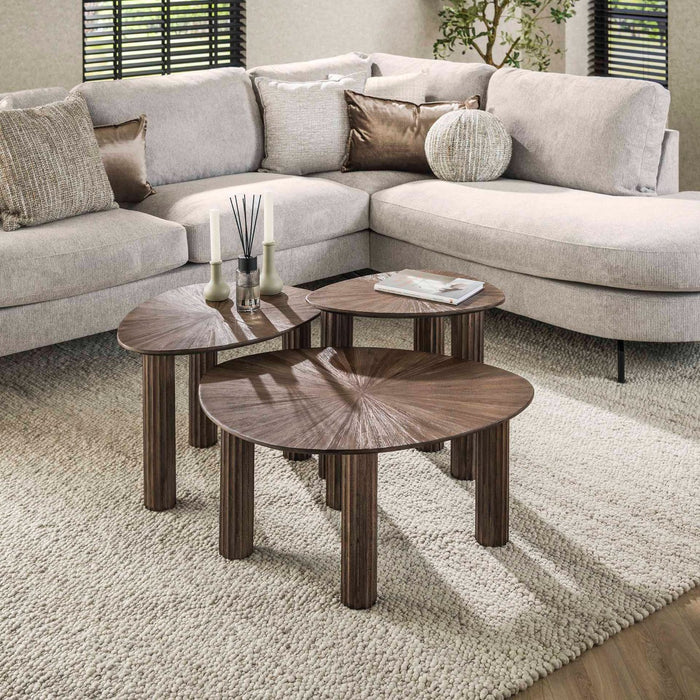 Giga Meubel - Salontafel - Driehoekig - Set Van 3 - Teakhout - Maya