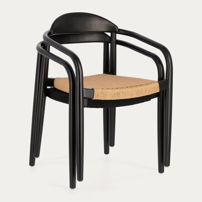 Kave Home Nina Dinerstoel - Zwart / Bruin