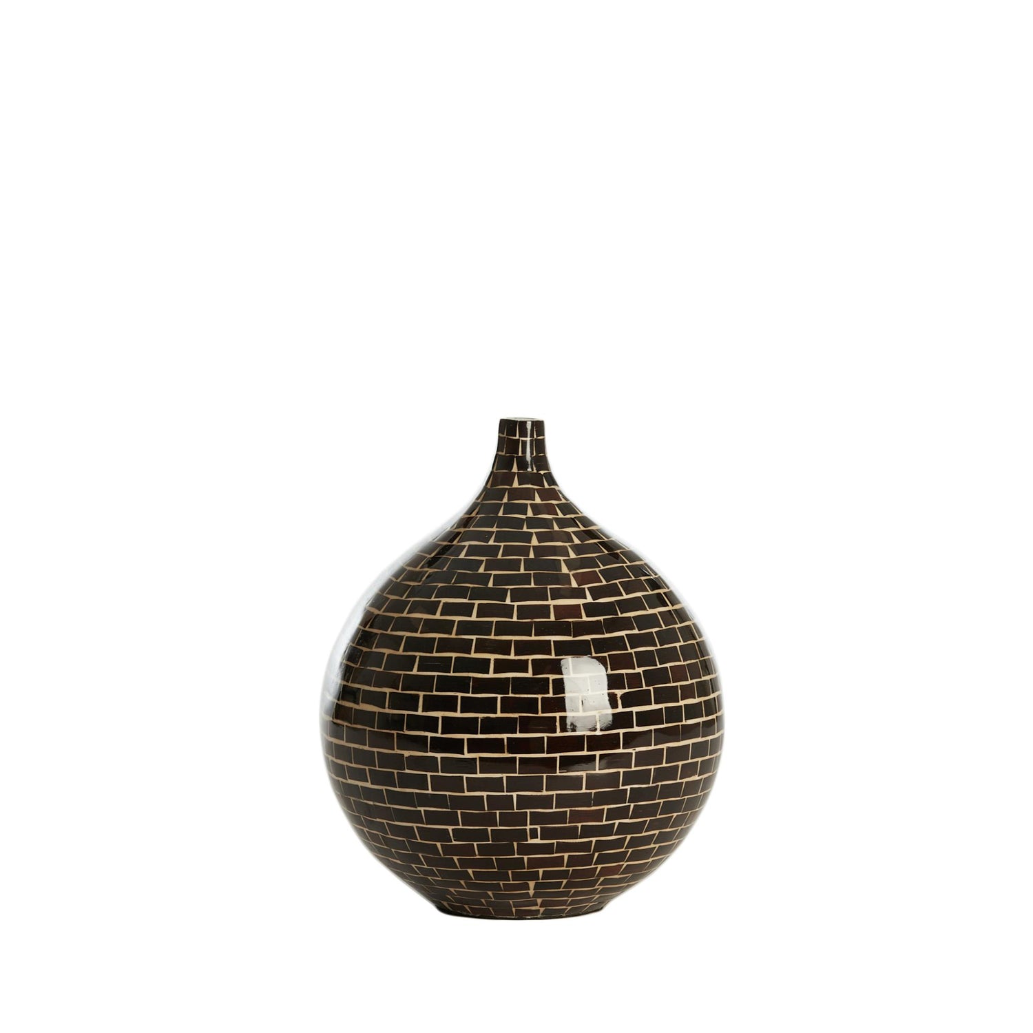 Light & Living Vaas Elorza - Donkerbruin - Ø22cm