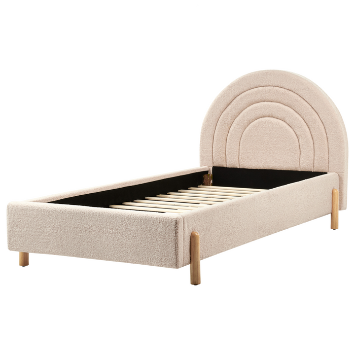 Beliani - ANET - Bed - Beige - 90 x 200 cm - Bouclé