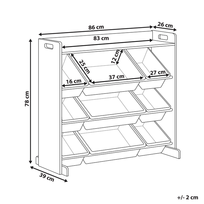 Beliani - COLLIE - Kast met 9 dozen - Grijs|Wit - MDF
