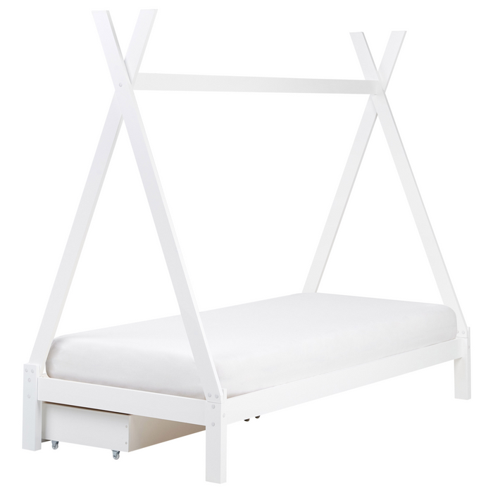 Beliani-DEVAY-Kinderbed met opbergruimte-Wit-90 x 200 cm-Grenenhout