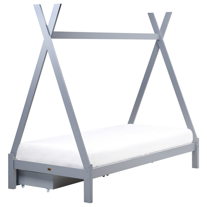 Beliani-DEVAY-Kinderbed met opbergruimte-Grijs-90 x 200 cm-Grenenhout