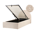 Beliani - ANET - Bed met opbergruimte - Beige - 90 x 200 cm - Bouclé