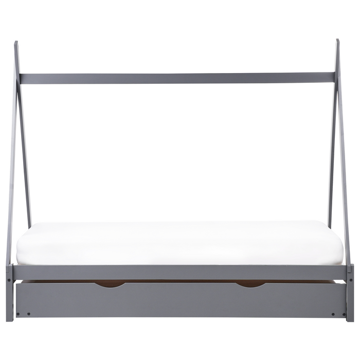 Beliani-TALMONTIERS-Onderschuifbed-Grijs-90 x 200 cm-Grenenhout