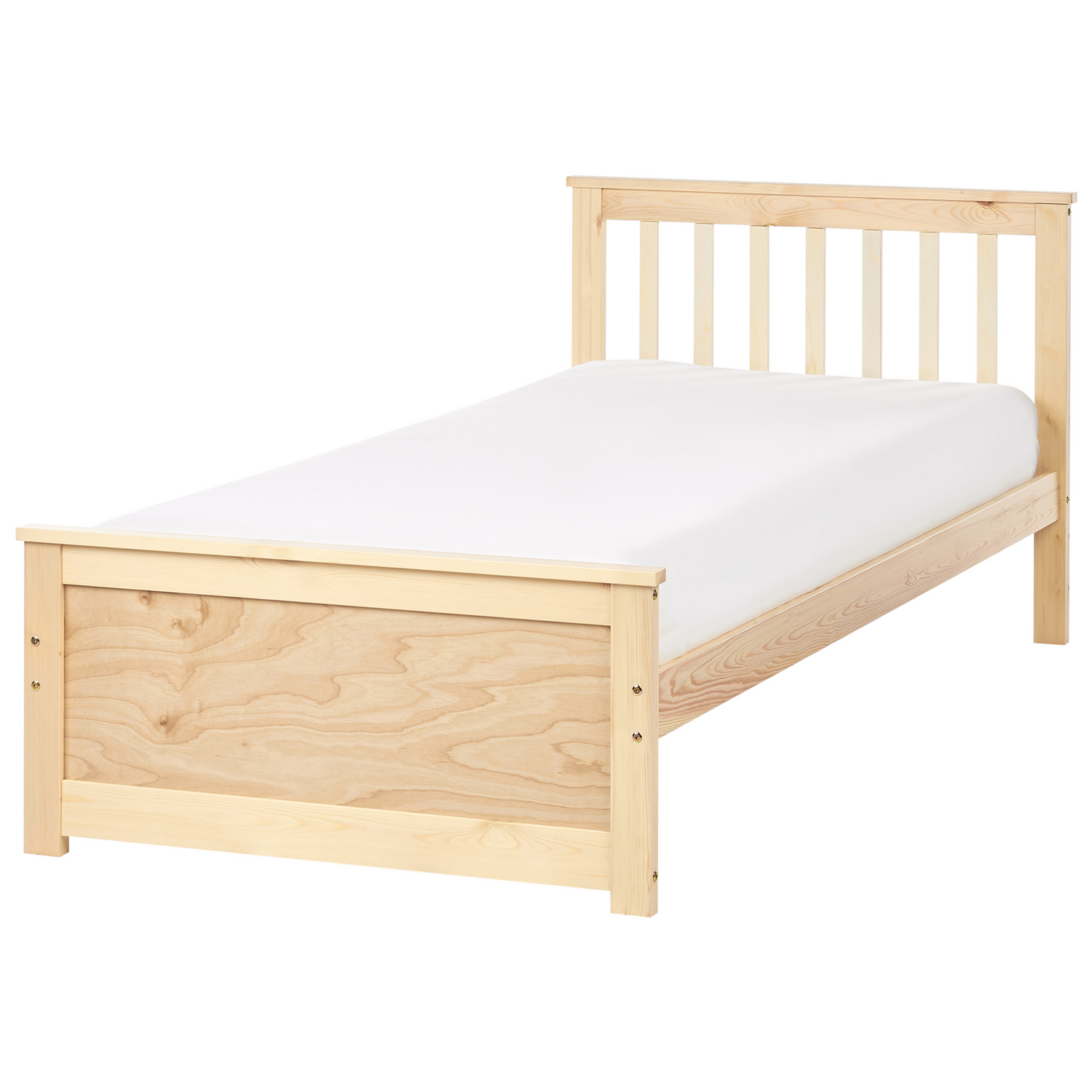 Beliani-OLENDON-Eenpersoonsbed-Lichtbruin-90 x 200 cm-Dennenhout
