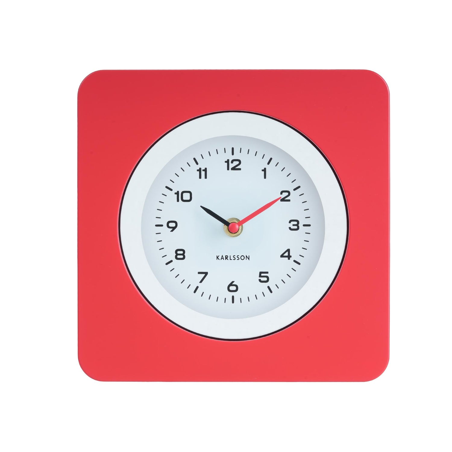 Karlsson Wandklok New Vintage - Helderrood - 4.4x22x22cm