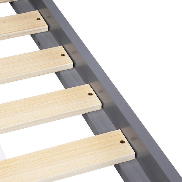 Beliani - COSSAYE - Kinderbed - Grijs - 90 x 200 cm - Grenenhout