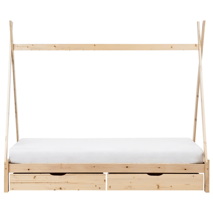 Beliani - DEVAY - Kinderbed - Lichtbruin - 90 x 200 cm - Dennenhout