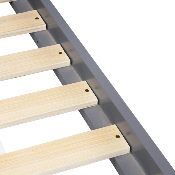 Beliani-TALMONTIERS-Onderschuifbed-Grijs-90 x 200 cm-Grenenhout