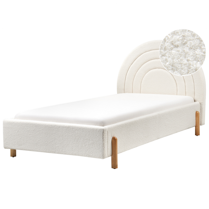 Beliani - ANET - Bed - Gebroken wit - 90 x 200 cm - Bouclé