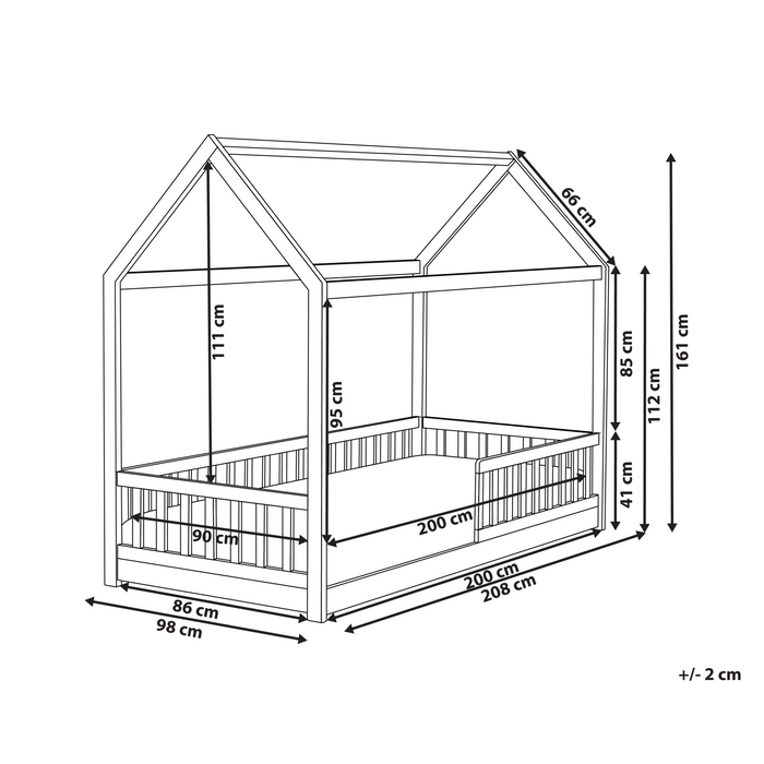 Beliani - COSSAYE - Kinderbed - Wit - 90 x 200 cm - Grenenhout