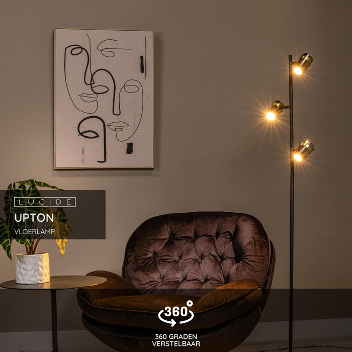 Lucide UPTON Vloerlamp - Fumé