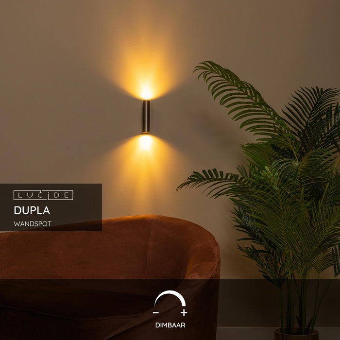 Lucide DUPLA Wandspot - Roest bruin