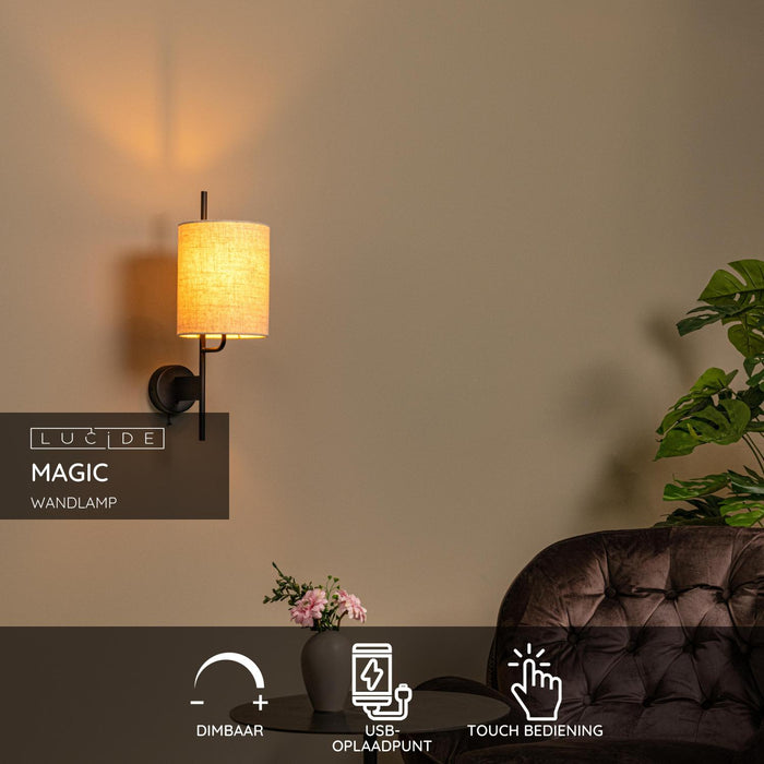 Lucide MAGIC Wandlamp - Zwart