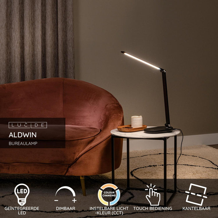 Lucide ALDWIN Bureaulamp - Zwart